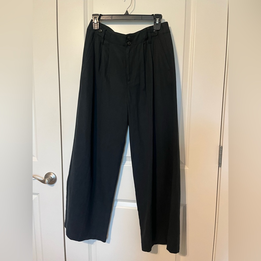 NWT!! Madewell, Black Harlow Wide-Leg Pant Trousers, Women’s Size 6P Petite!